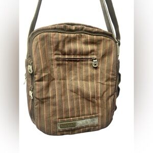 Dakine Men's Brown and Tan Striped Messenger Bag Laptop bag